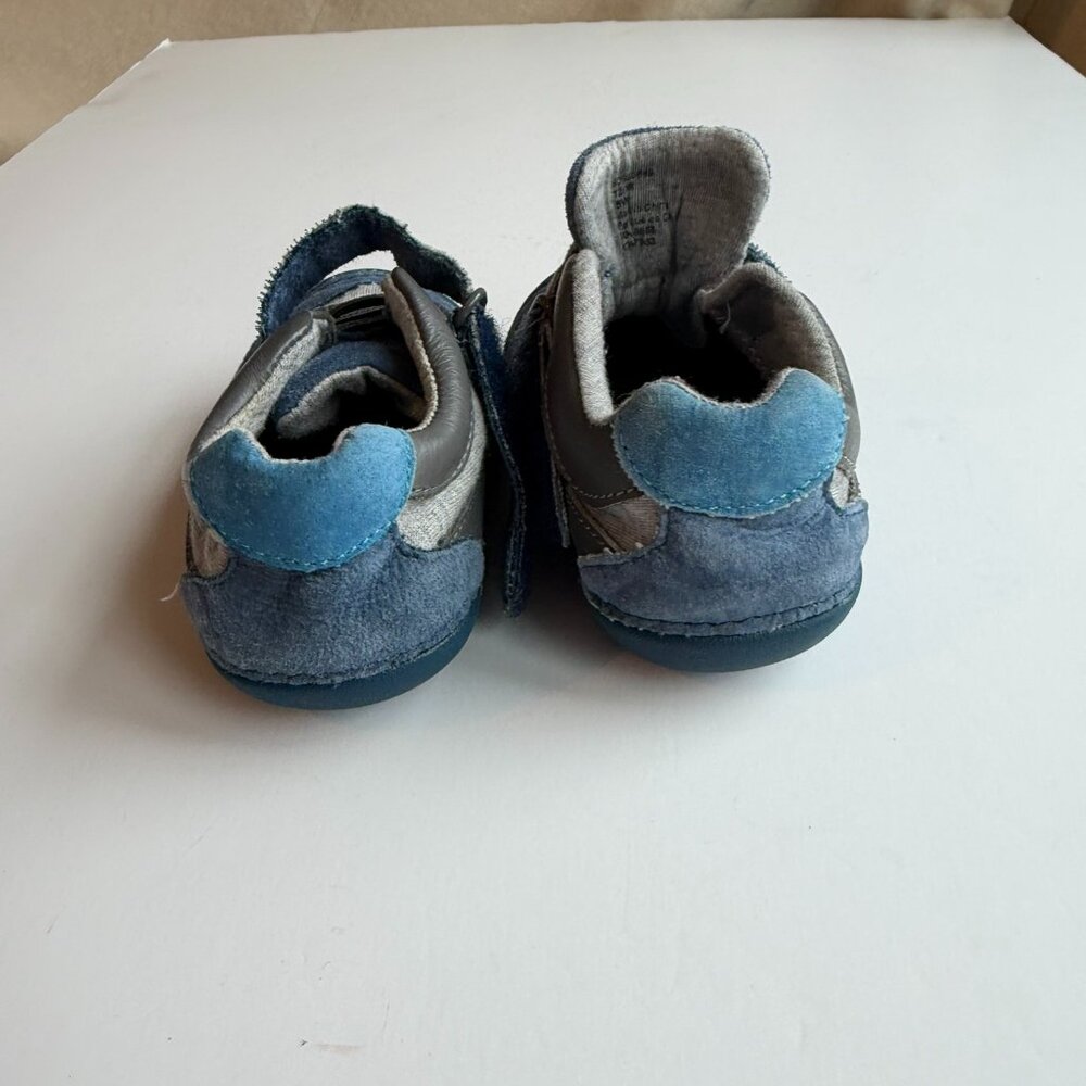 Baby Walking Shoes 5W Tucker and Tate Mixed Blue Leathers and Gray - Picture 6 of 14
